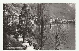 Postkarte Montreux-Territet mit Seepromenade und Gebäuden