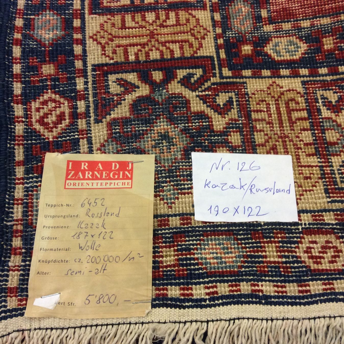 Tappeti: Schöner Kazak Orientteppich! N 196 – Usato da Zürich venduto da Hemmat 6