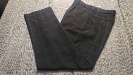 H&M Stoffhose Gr. 164, schwarz kariert, Loose Fit, Neuwertig