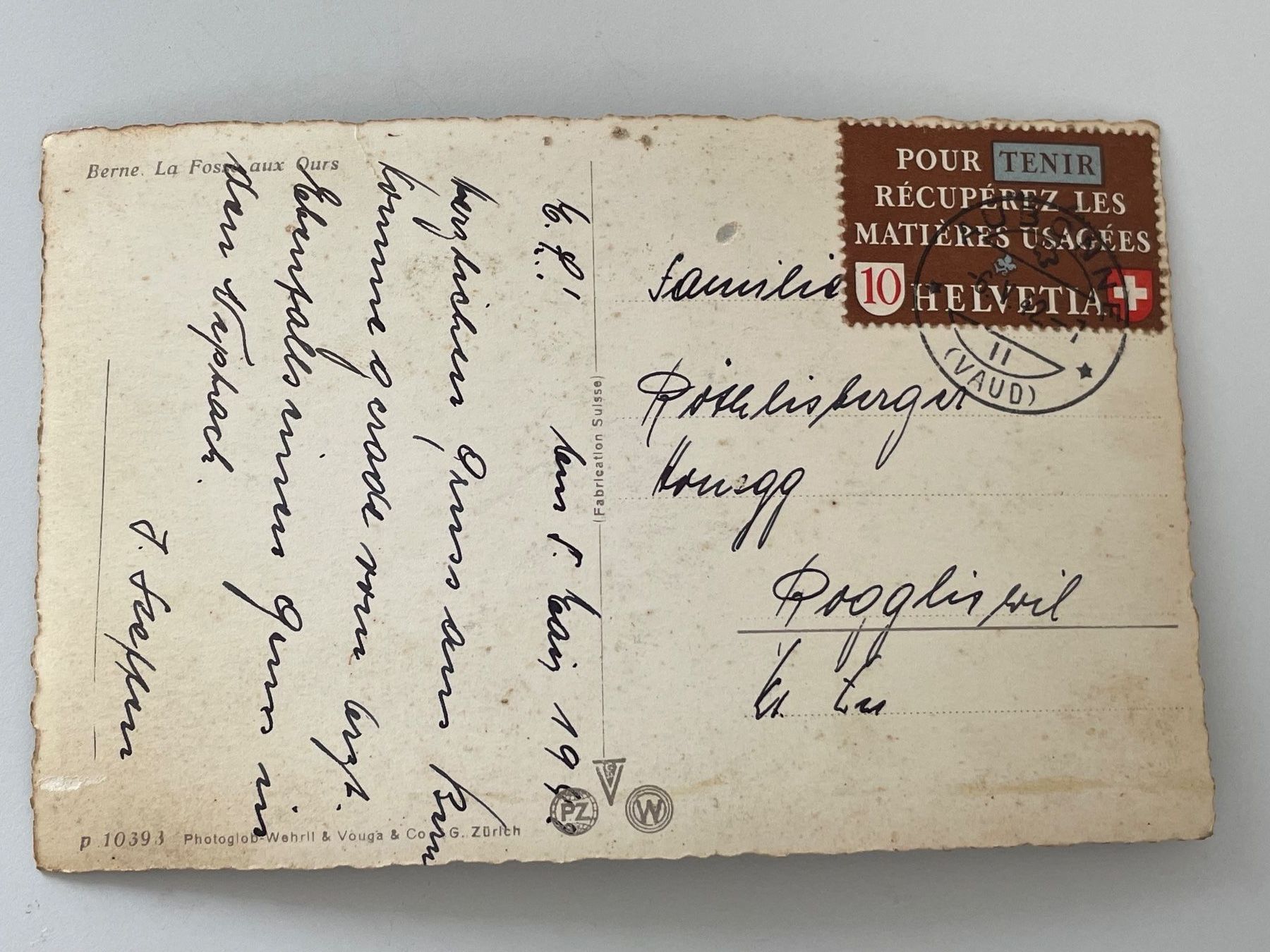 Cartoline postali: Antike Postkarte Bärengraben Bern, ca. 1940 – Usato da Stäfa venduto da riccardinho 1