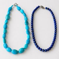 Lot de 2 colliers en pierres naturelles bleues