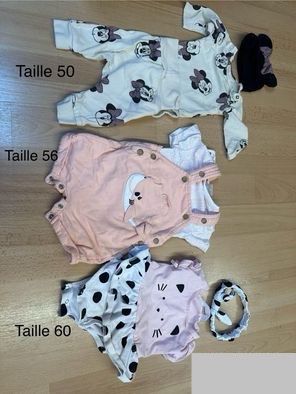 Lotti & Set di vestiti: 3 ensembles 1-2 mois – Usato da Veyras venduto da lolotte6971