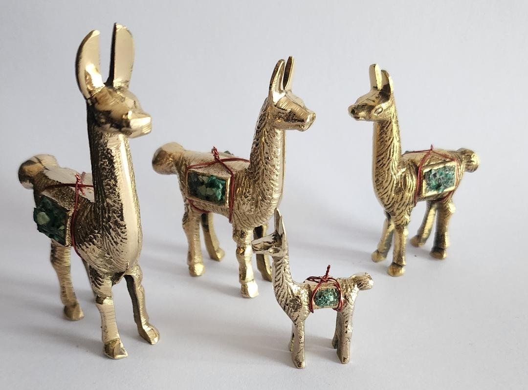 Statuette: Peru: 4 wunderschöne Bronze Lama Figuren, Neu! – Nuovo (secondo la descrizione) da Lima- Peru venduto da Alpaka-Haus