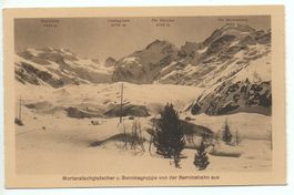 PONTRESINA Morteratschgletscher und Berninagr. von Bahn aus