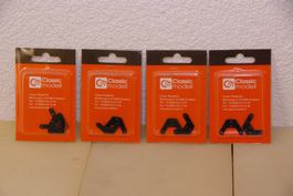 8x Doppelruderhorn Kunststoff, schwarz