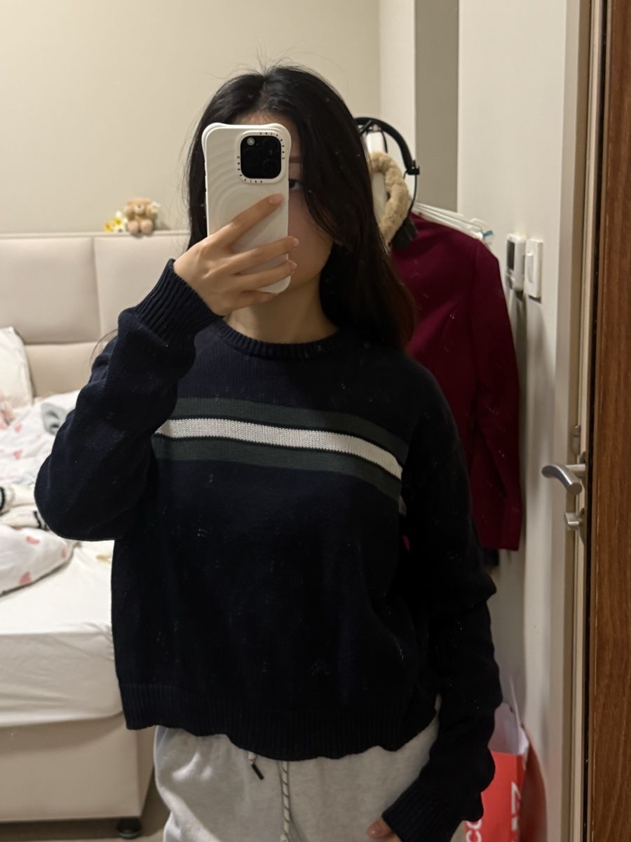 Brandy Melville Top: Brandy Melville Navy Striped Sweater – Usato da Zürich venduto da dam_t7hk