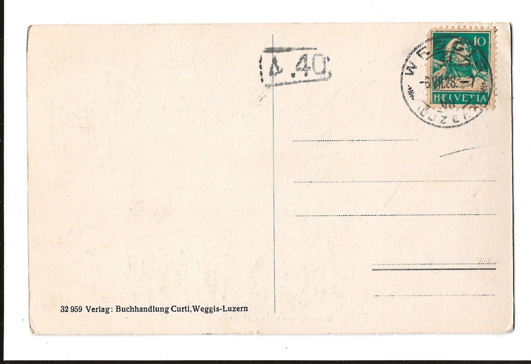 Ansichtskarten: AK 1928 Weggis und Pilatus – Gebraucht aus Greifensee von 315WDO 1