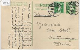 Postkarte Yverdon 19.VI.11 mit Zusatz-