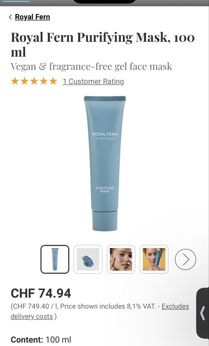 Gesichtspflege: Royal Fern Purifying Mask – Neu und originalverpackt aus Kloten von raf_6nbr 1
