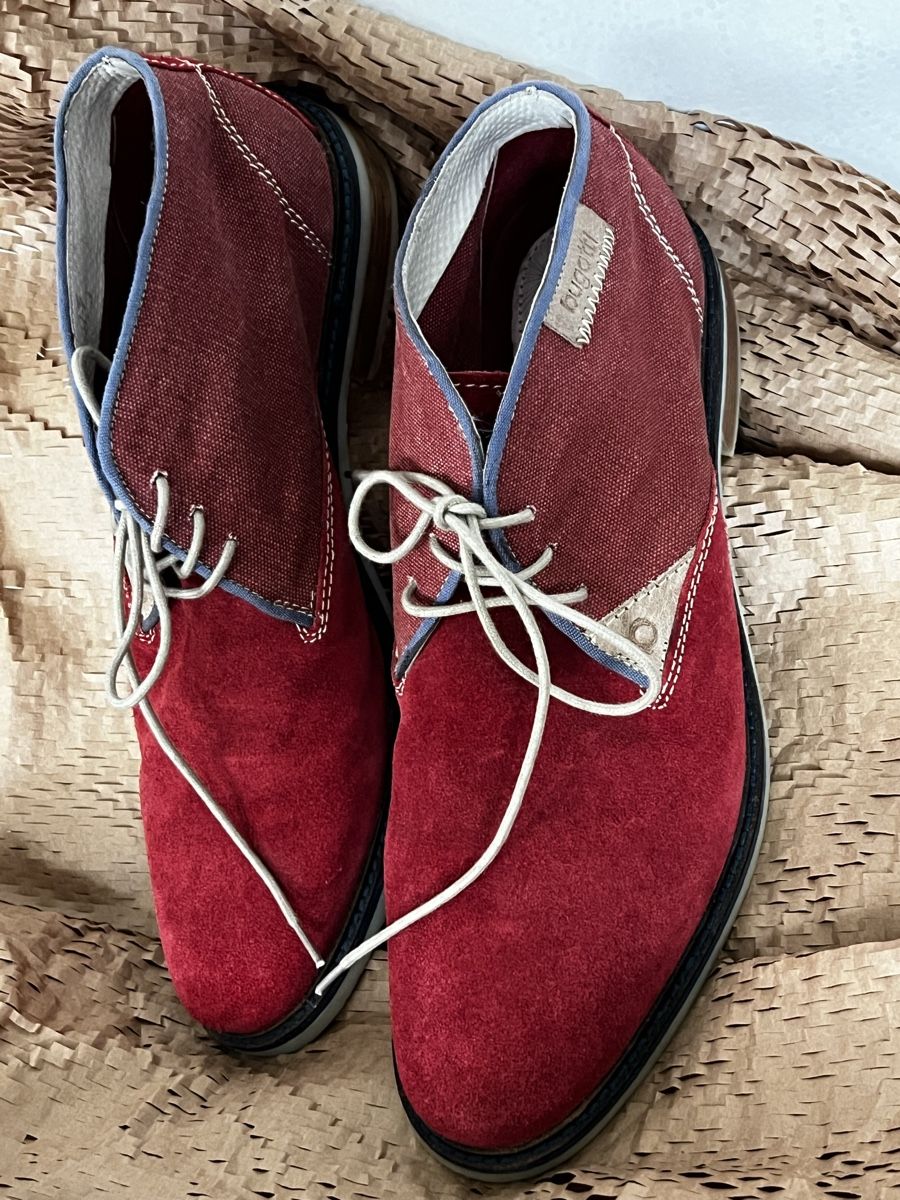Scarpe da uomo: 45 Bugatti Herren Schuhe Rot Wildleder & Denim  – Usato da Moehlin venduto da Balirain 7