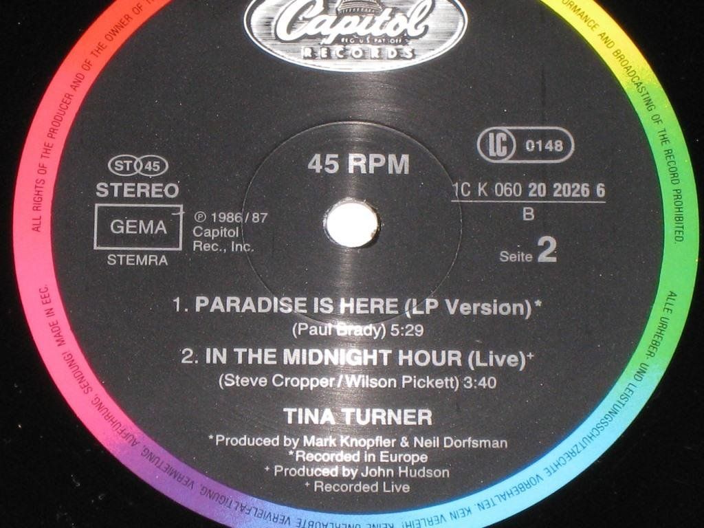 Vinyles: MAXI - TINA TURNER - PARADISE IS HERE – D'occasion à Steckborn par Quo7 2