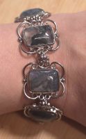 Moosachat Edelstahl Armband C