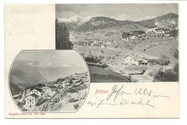 Filisur (GR) Dorfpartie Kirche - Bahnhof Rhätische Bahn 1908