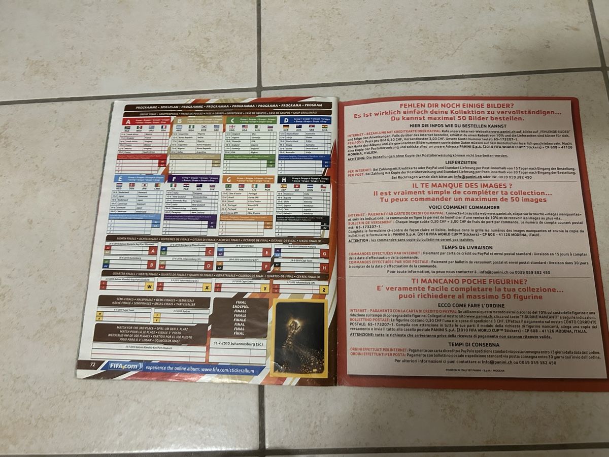 Panini Album: Panini Album Wm 2010 – Usato da Binningen venduto da Flagello 8