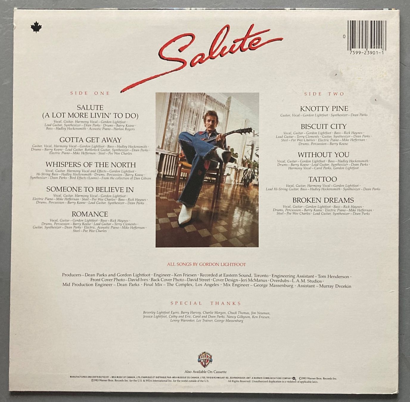 Vinyles: GORDON LIGHTFOOT - SALUTE – D'occasion à Poliez-Pittet par Newtown-Records 1