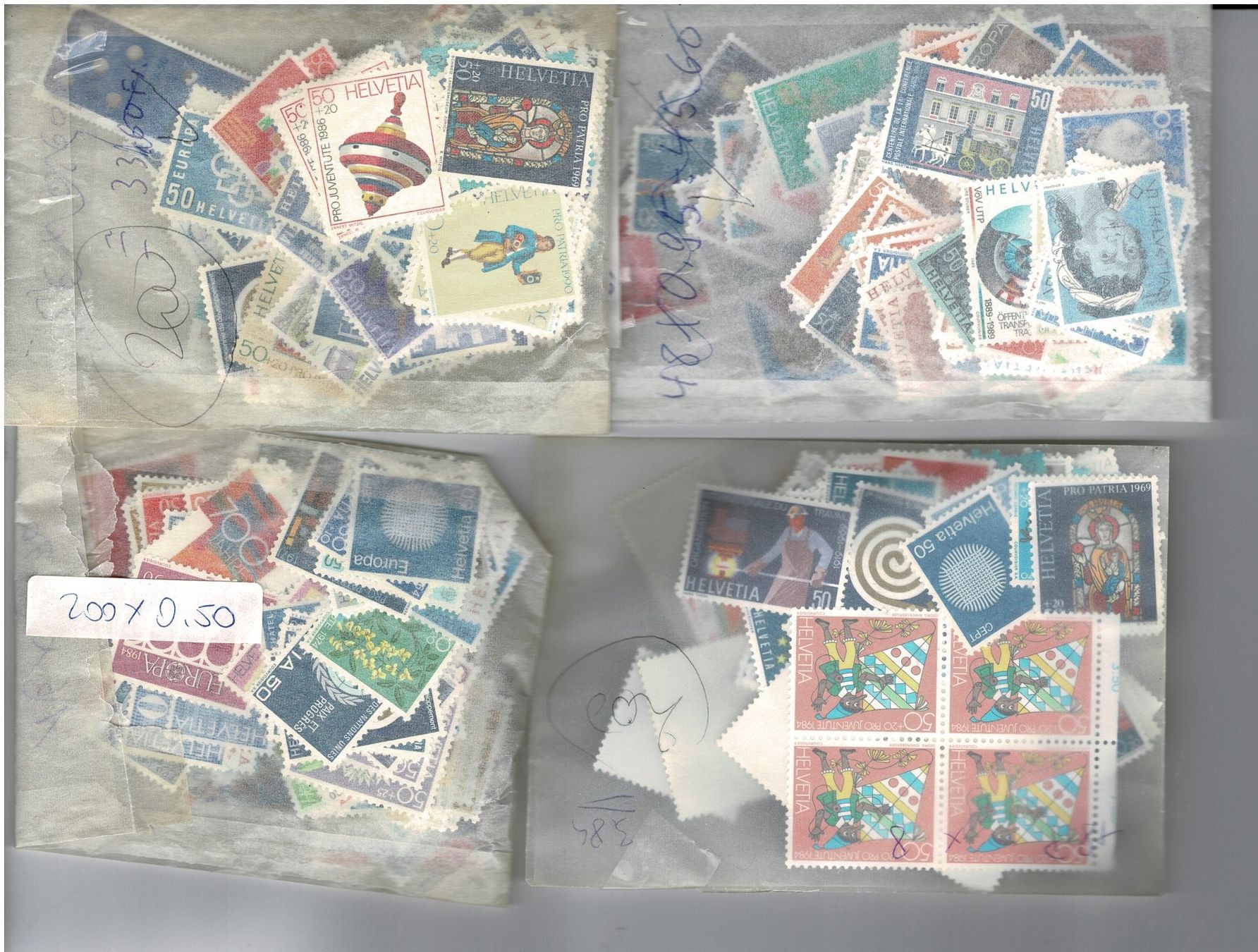 Tutti i francobolli: -.50 x 200 ** Frankatur – Nuovo (secondo la descrizione) da Lausanne venduto da Whorvath
