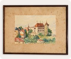 Tableau – Aquarelle représentant le Château de Gruyère