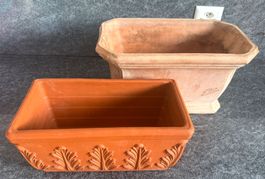 2 grandes jardinières en terre cuite - POTERIE GOICOECHEA