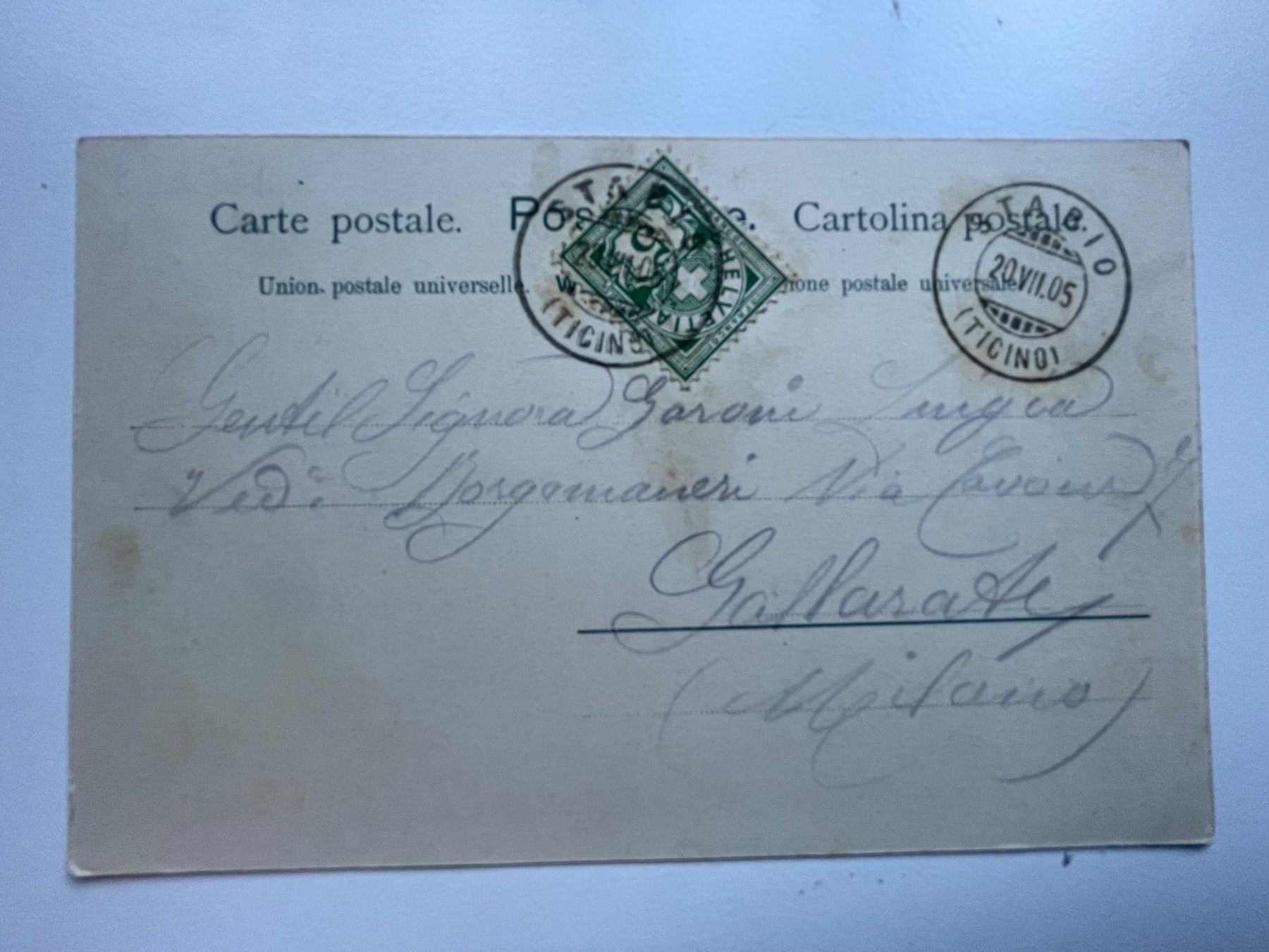 Cartoline postali: Stabio 1905 – Usato da Faido venduto da Luca555 1
