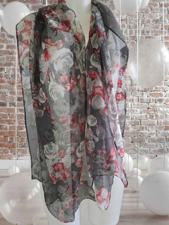 Leichter Schal mit Rosenmuster- NEU