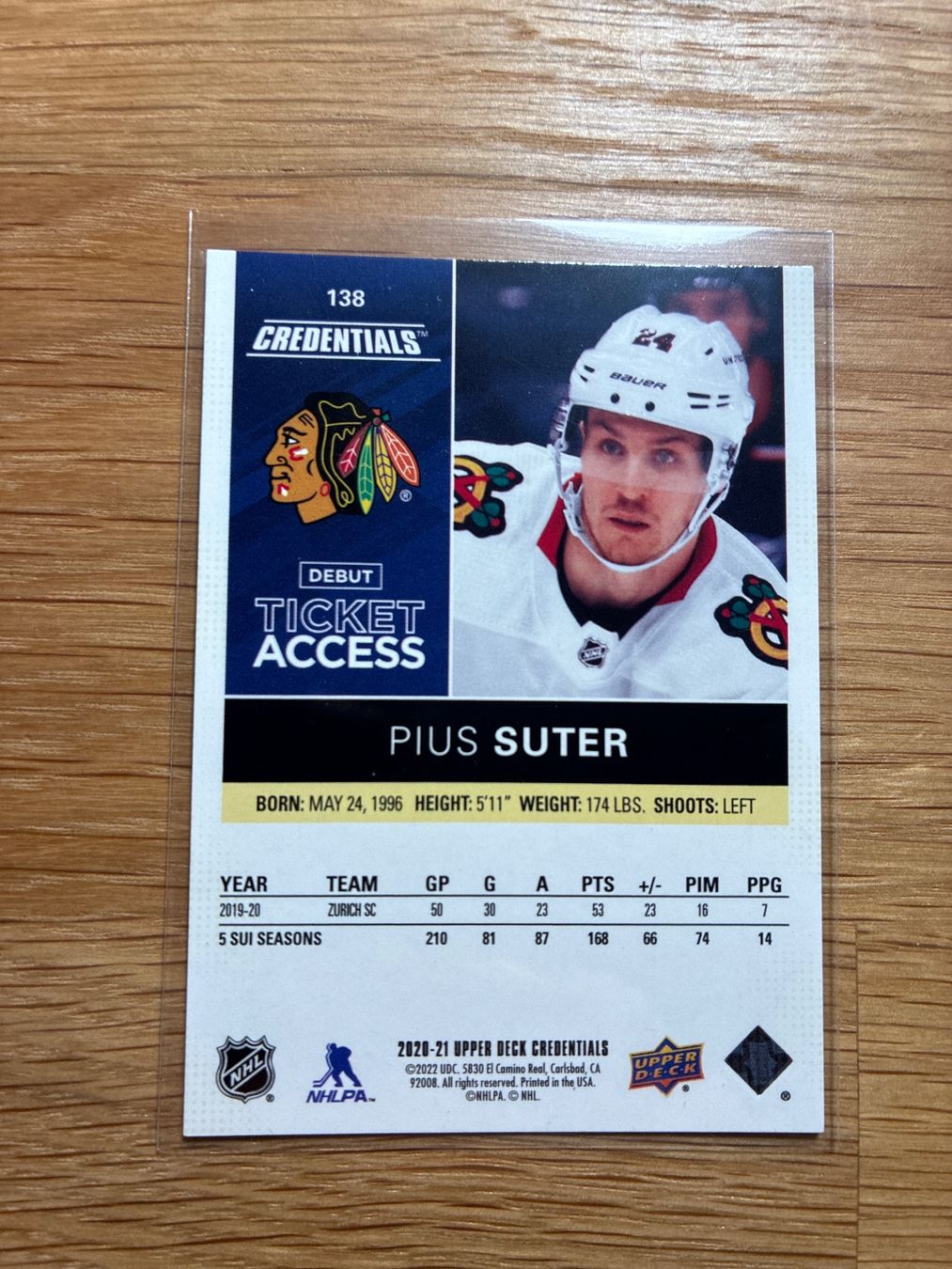 Panini Cartes à collectionner: Upper Deck Credentials Pius Suter /249 – D'occasion à Wangenried par Garagara 1
