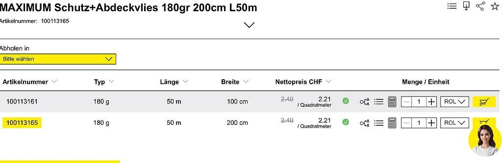 Ritocchi & pellicole di protezione: MAXIMUM Schutz+Abdeckvlies 180gr 200cm ca L25m – Usato da Unterseen venduto da 7tal 2