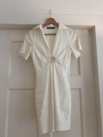 Zara White Summer Mini Dress - Size XS