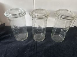 3 Weck Einmachgläser Einweckglas 1 1/3 Liter Vintage