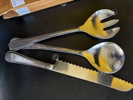 Salatbesteck mit Brotmesser von der franz. Edelmarke Côté Ta
