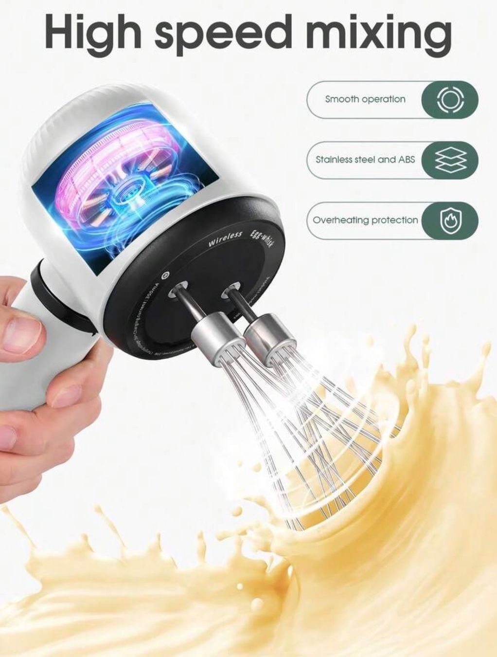 Elettrodomestici da cucina: Kabelloser Handmixer weiss USB-C – Nuovo e nell'imballaggio originale da Emmenbrücke venduto da ShopDirect 2