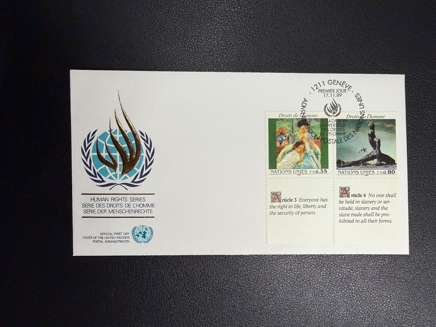 Alle Briefmarken: UNO Genf FDC 1989 – Gebraucht aus oberrüti von jeanmei