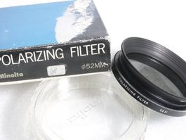 Minolta 52mm Polarising Filter / filtre. Japan. New.