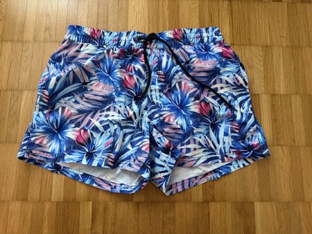 Badehose Golden Lady blau Blumenmuster Grösse S