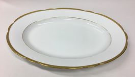 Servierteller oval weiss mit Goldrand Grösse 56cm