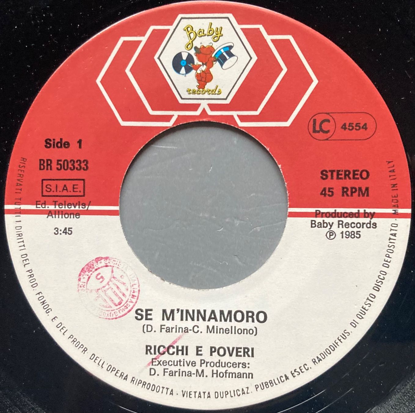 Schallplatten: RICCHI & POVERI - SE M'INNAMORO – Gebraucht aus Poliez-Pittet von Newtown-Records 2