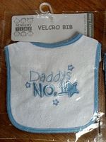 Neues Baby Lätzli "DADDYS NO. 1" mit Klettverschluss, blau