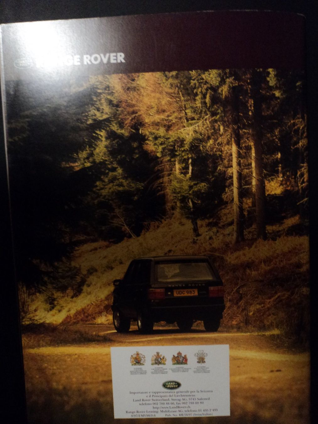 Land Rover Documents: Prospekt Range Rover 4.6 HSE 1997 – D'occasion à Schwarzenburg par modelCARama 9
