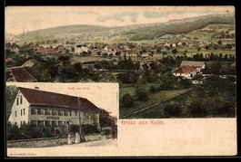 AK Unterkulm, Cafe zur Post, Blick auf den Ort