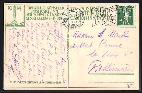Cartoline postali: Bern, Schweizerische Landes-Ausstellung  – Usato da Berlin venduto da bartko-reher 1