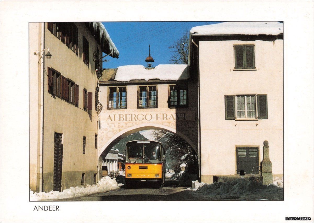 Cartoline postali: Postauto // Andeer Saurer San Bernardino – Usato da Basel venduto da intermezzo12