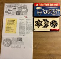 Altes Waffeleisen mit Originalschachtel Rosenküchlein alt