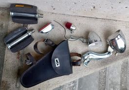 div. alte Veloteile Licht Pedal Tasche