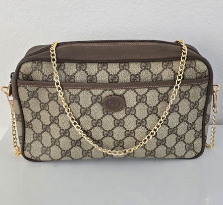 Gucci Vintage Clutch/Necessaire Crossbody Tasche Leder Braun