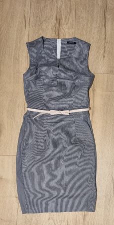 Orsay gestreiftes Kleid Business Gr. 36 Blau-Weiss
