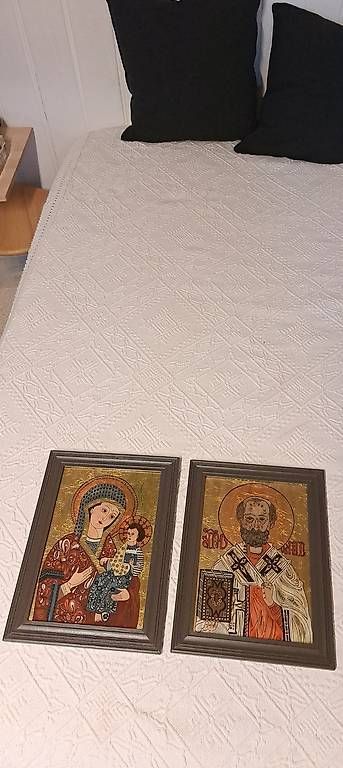 Poster & Bilder: Zwei alte Bilder mit Blattgold – Gebraucht aus Mülligen von Sidin 2