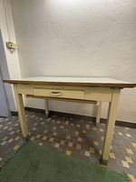 Antiker Küchen-/Bügeltisch  mit Schublade und Verlängerung