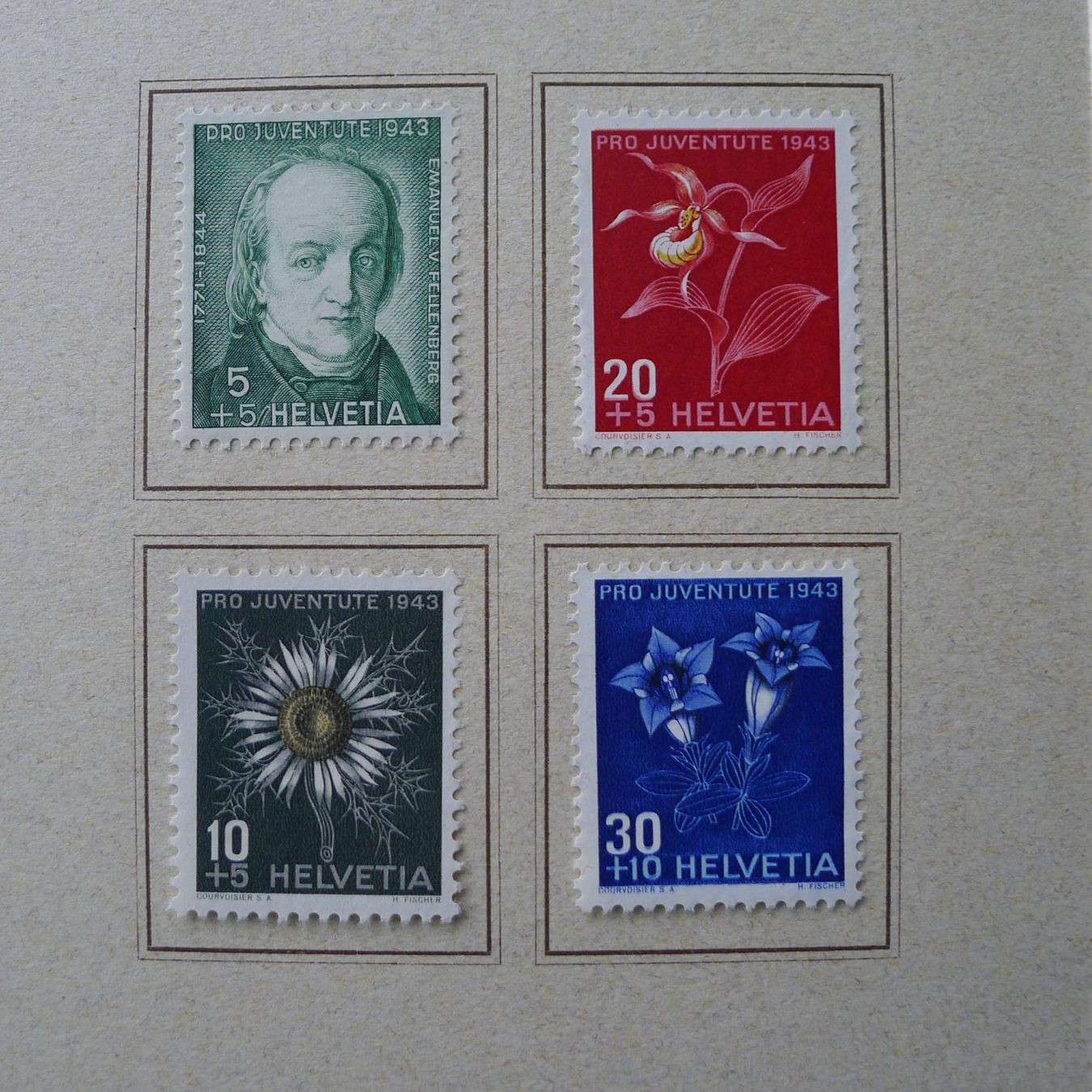 Alle Briefmarken: PJ 1943, Serie in Geschenk - Folder, nummeriert – Gebraucht aus Ebikon von SilvioFreund 2