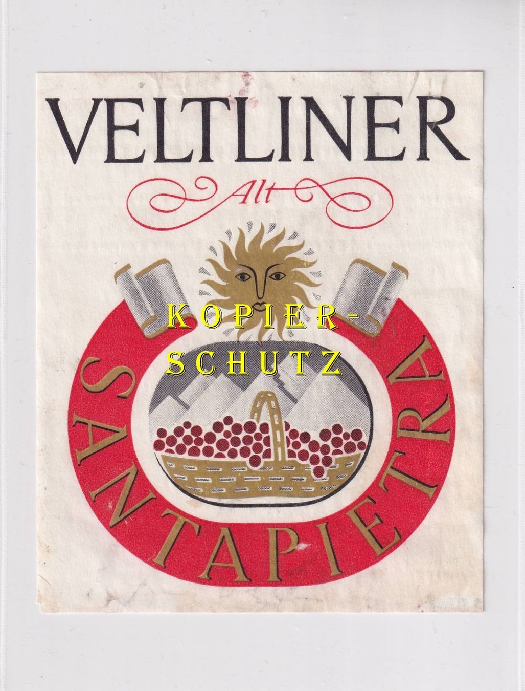 Carta: Etikette - Veltliner alt "Santa Pietra" /bd – Usato da Hombrechtikon venduto da Rudolf07