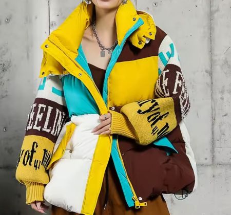 Warme und auffällige Winterjacke in Oversize-Stil