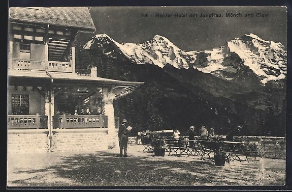 Cartoline postali: Interlaken, Harder-Hotel mit Jungfrau, M – Usato da Berlin venduto da bartko-reher